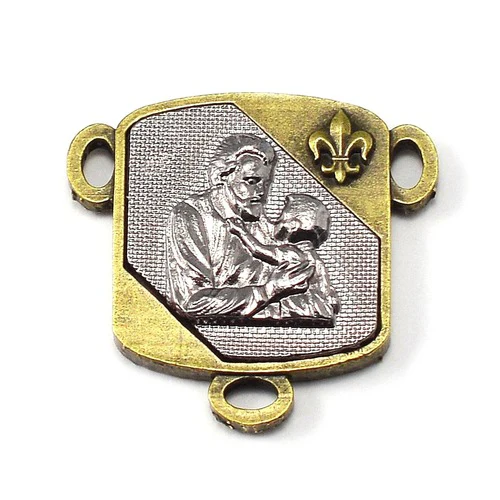 Italian St. Joseph Bronze and Hematite Rosary - Image 3