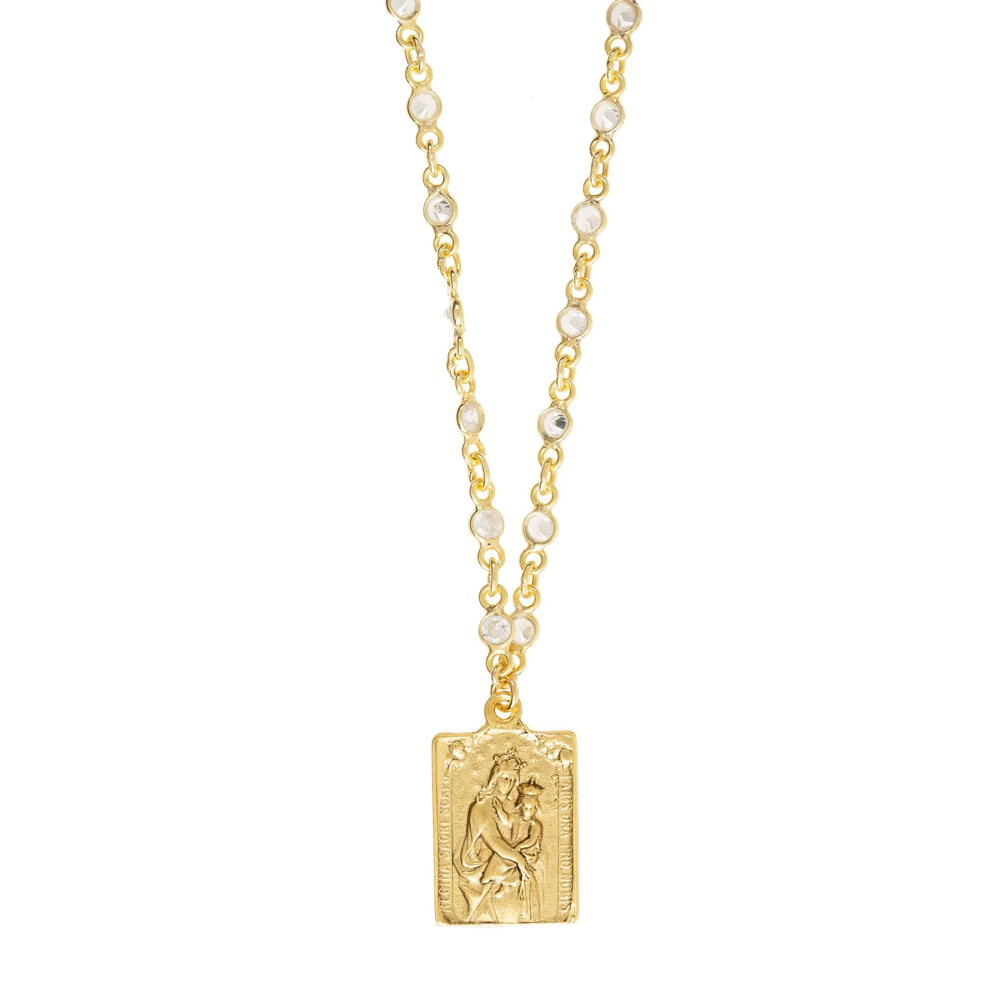 Scapular Medal with Crystal Link Chain - Image 4